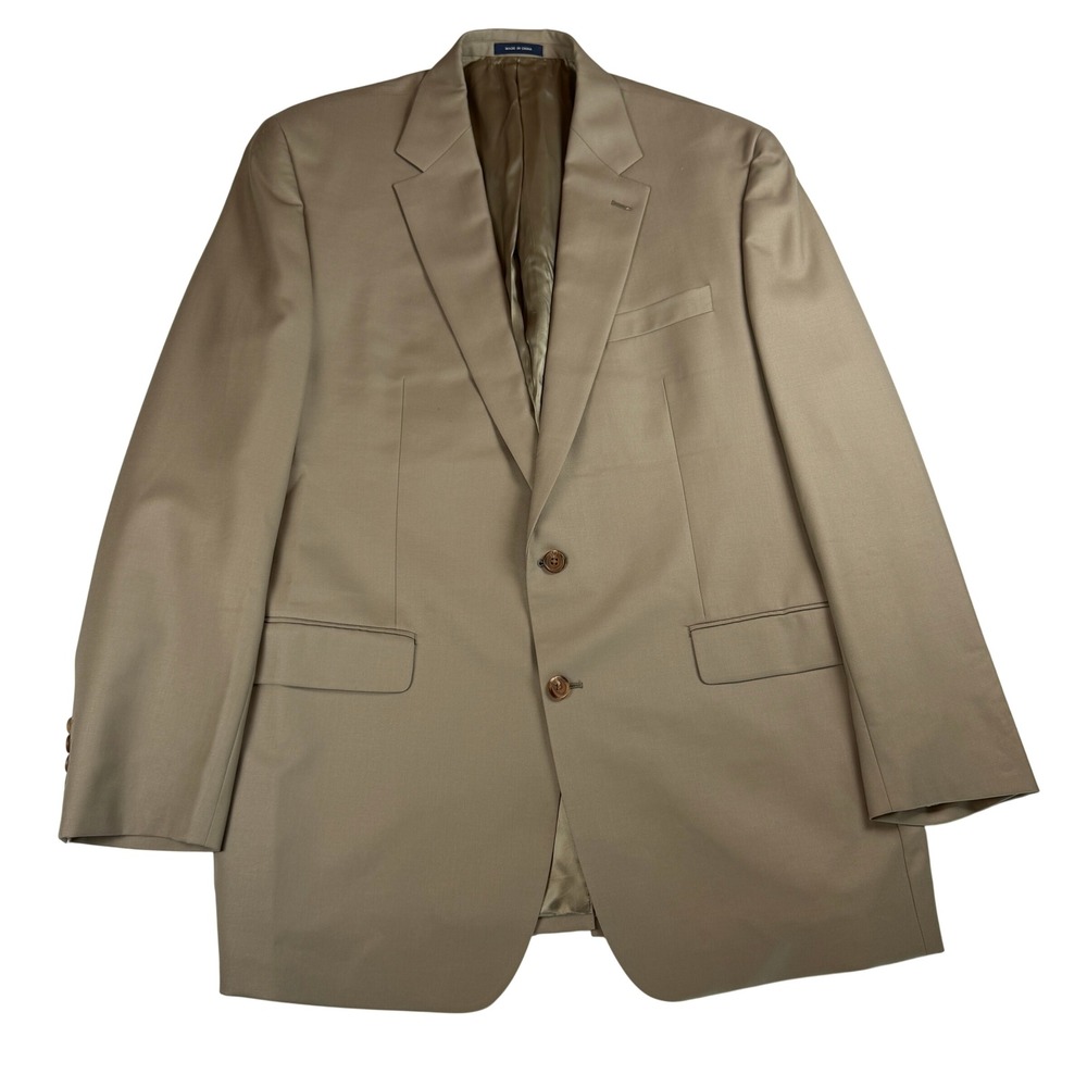 Ralph Ralph Lauren Mens 46L Tan Khaki 100% Wool 2-Button Blazer Sport Coat